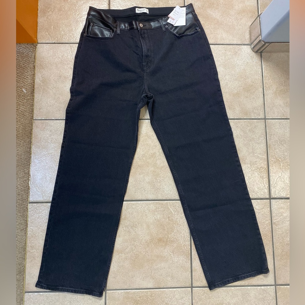 Leather/jeans. Ambercrombie. 34 Long BNWT